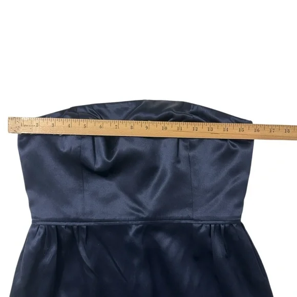 J. CREW 100% Silk Strapless Cocktail Sheath Mini Dress Blue. Size 6… - Picture 8 of 14
